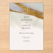 Alcohol Ink Glitter Transparent Acrylic Invitation アクリル招待状 (正面)