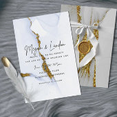 Alcohol Ink Glitter Wedding Invitation 招待状