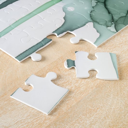 Alcohol Ink Green Frog ジグソーパズル (側面)