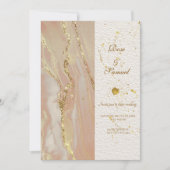 Alcohol Ink Rose Glitter Chic Wedding Invitation 招待状 (正面)