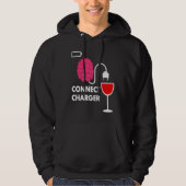 Alcohol Lover Connect Charger Wine Empty Battery パーカ (正面)