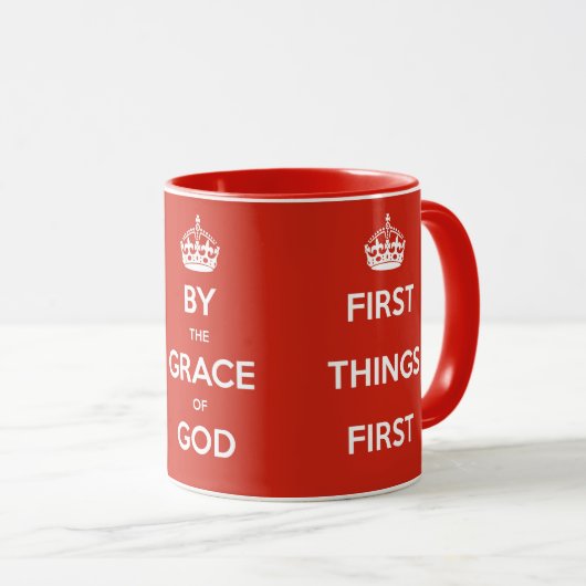 Alcoholics Anonymous Slogans Mug (Red) マグカップ (正面右)