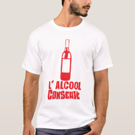 alcool conserve bouteille vin humour boire tシャツ