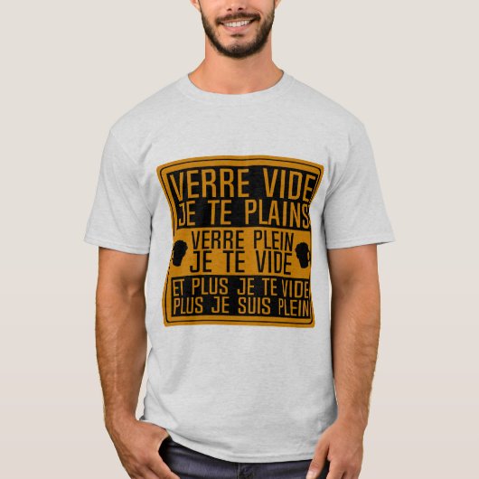 alcool humour verre vide plains plein biere citati tシャツ (正面)