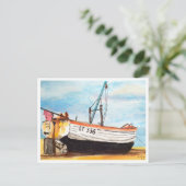 Aldeburgh, Boat on Beach – Coastal Art ポストカード (スタンド正面)