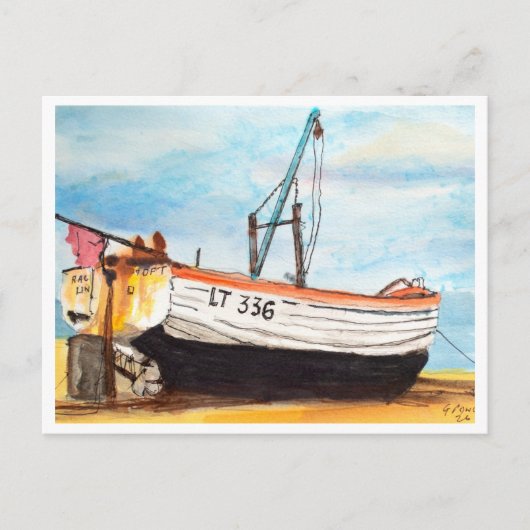 Aldeburgh, Boat on Beach – Coastal Art ポストカード (正面)