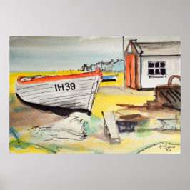 Aldeburgh Boat on Beach – Coastal Scene ポスター