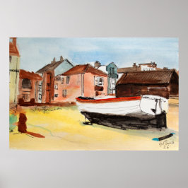 Aldeburgh Print – Watercolor Coastal Landscape ポスター
