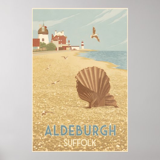 Aldeburgh Suffolk Seaside Travel Poster ポスター (正面)