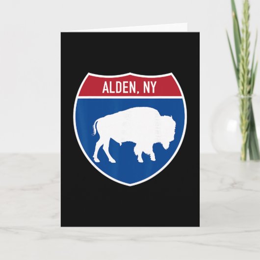 Alden New York Buffalo Ny Highway Interstate Sign  カード (正面)