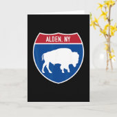 Alden New York Buffalo Ny Highway Interstate Sign  カード (黄色い花)
