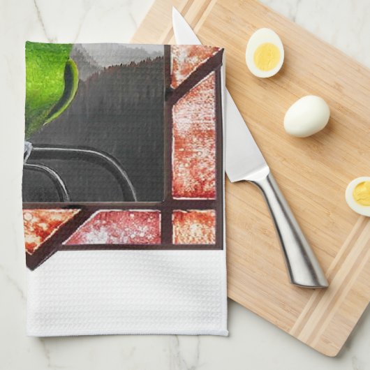 Aldo My Amazon Parrot キッチンタオル (四つ折り)