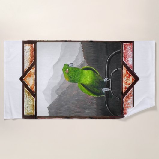 Aldo My Amazon Parrot ビーチタオル (正面)