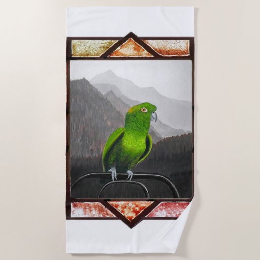 Aldo My Amazon Parrot ビーチタオル (正面)