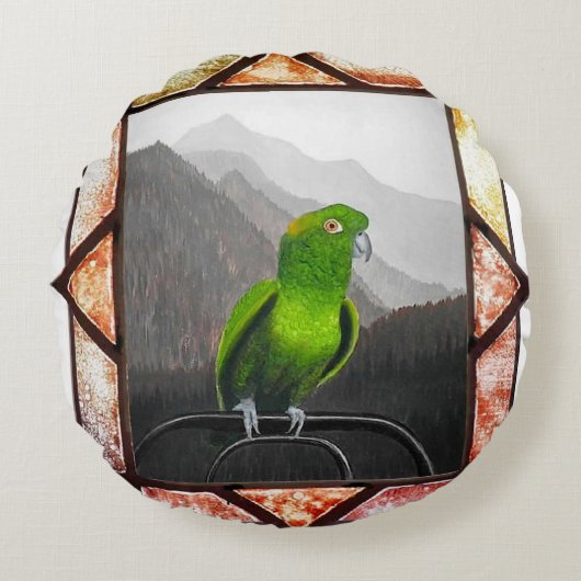 Aldo My Amazon Parrot ラウンドクッション (正面)
