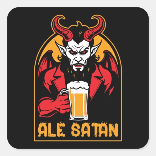 Ale Satan – ビールを飲む スクエアシール (正面)