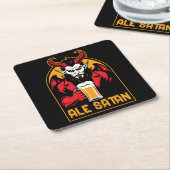 Ale Satan – ビールを飲む スクエアペーパーコースター (アングル)