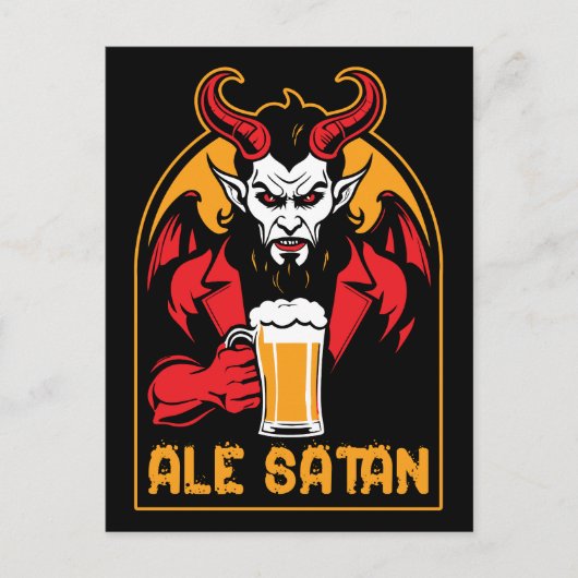 Ale Satan – ビールを飲む ポストカード (正面)