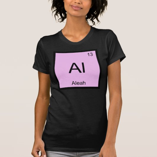 Aleah 名前 化学元素周期表 tシャツ (正面)