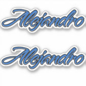Alejandro Name blue Aufkleber Sticker Stickerset シール (正面)
