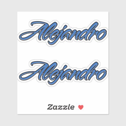 Alejandro Name blue Aufkleber Sticker Stickerset シール (シート)