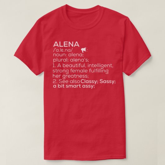 Alena名Alena定義Alena女性名Alen Tシャツ (デザイン正面)