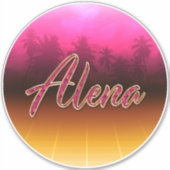 Alena Vorname Name golden pink Aufkleber Sticker シール (正面)