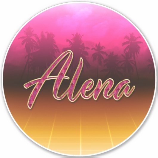 Alena Vorname Name golden pink Aufkleber Sticker シール (正面)