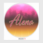 Alena Vorname Name golden pink Aufkleber Sticker シール (シート)