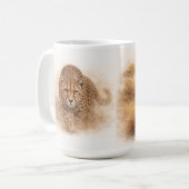 Alert Cheetah | African Wildlife Art コーヒーマグカップ (正面左)