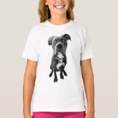 Alert Dog T-Shirt – Realistic Sitting Pose Tシャツ (正面)