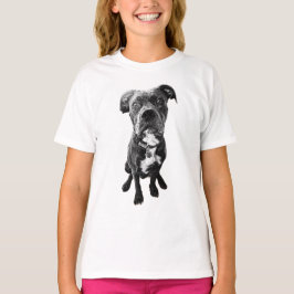Alert Dog T-Shirt – Realistic Sitting Pose Tシャツ