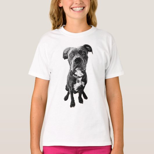 Alert Dog T-Shirt – Realistic Sitting Pose Tシャツ (正面)