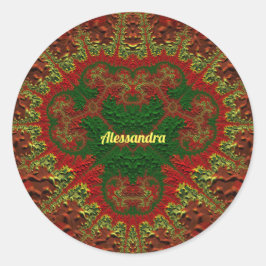 ALESSANDRA PRETTY 3D! Gold, Red and Green ~  ラウンドシール