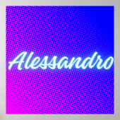 Alessandro – Retro‑Wave Neon Name Aesthetic ポスター (正面)