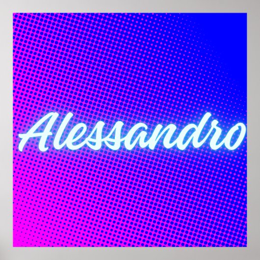 Alessandro – Retro‑Wave Neon Name Aesthetic ポスター (正面)