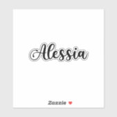Alessia名 – 手書き書 シール (シート)