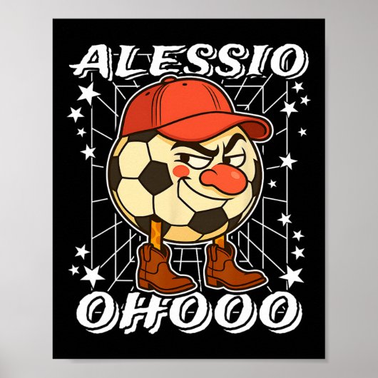 Alessio Italian-brainrot Soccer Byll Clown Nose Co ポスター (正面)