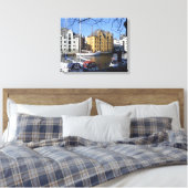 Alesund Norwayのボート キャンバスプリント (インサイチュ (寝室))