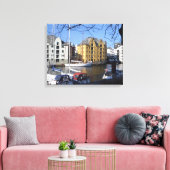 Alesund Norwayのボート キャンバスプリント (インサイチュ (リビング))