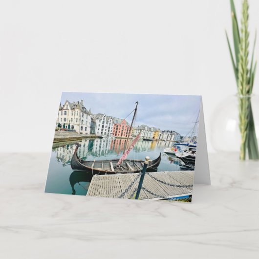 Ålesund Town in Norway, Blank Greeting Card サンキューカード (正面)