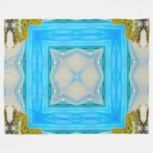 Aleutの天然沿岸種族の精神の曼荼羅 フリースブランケット (正面(横))