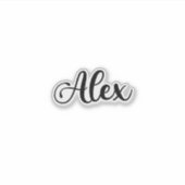 Alexの名前 – 手書き書道 シール (正面)