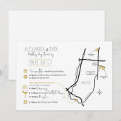 ALEX & ゲストのためのオーダーメイドウェルカムマップカード エンクロージャーカード (正面/裏面)