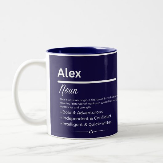 Alex, Girl Personalized Name Definition Mug ツートーンマグカップ (左)