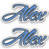 Alex Name blue Aufkleber Sticker Stickerset シール (正面)