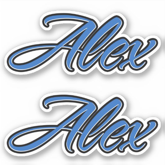 Alex Name blue Aufkleber Sticker Stickerset シール (正面)