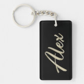 Alex Name whitegold Schlüsselanhänger Anhänger キーホルダー (正面)