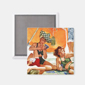 Alex Rossによるビーチでのカードゲーム マグネット (正面/裏面)