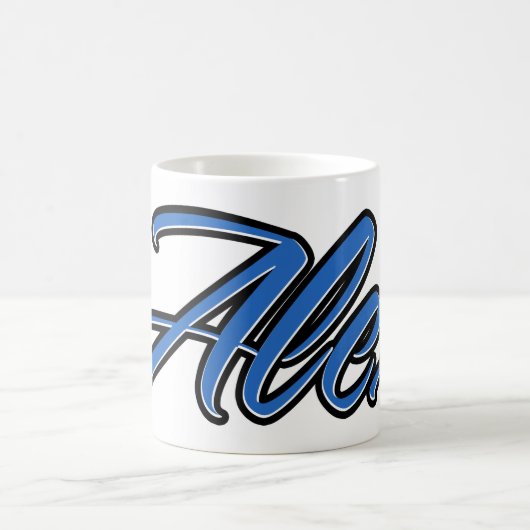 Alex Vorname Name blue Tasse Kaffeetasse コーヒーマグカップ (中央)